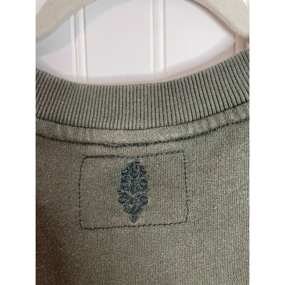 FP Movement Green Sweatshirt With Striped Sleeves & Graphic Design Size M - Picture 14 of 16